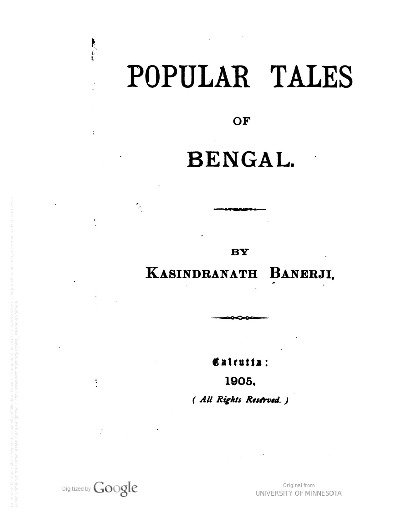 Popular Tales of Bengal